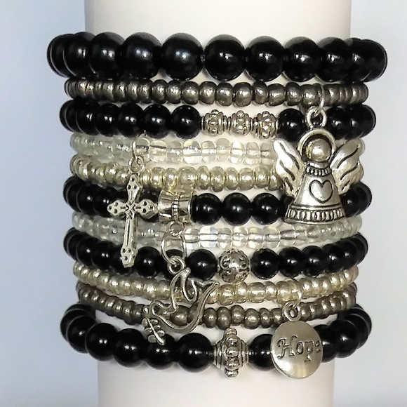 Sherry Moss Jewelry - New 11 Beaded Boho Bracelets-Faith/Religious
